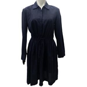Pablo Gerard Darel Shirt Dress Navy Blue Long Sleeve FR 42 US 10